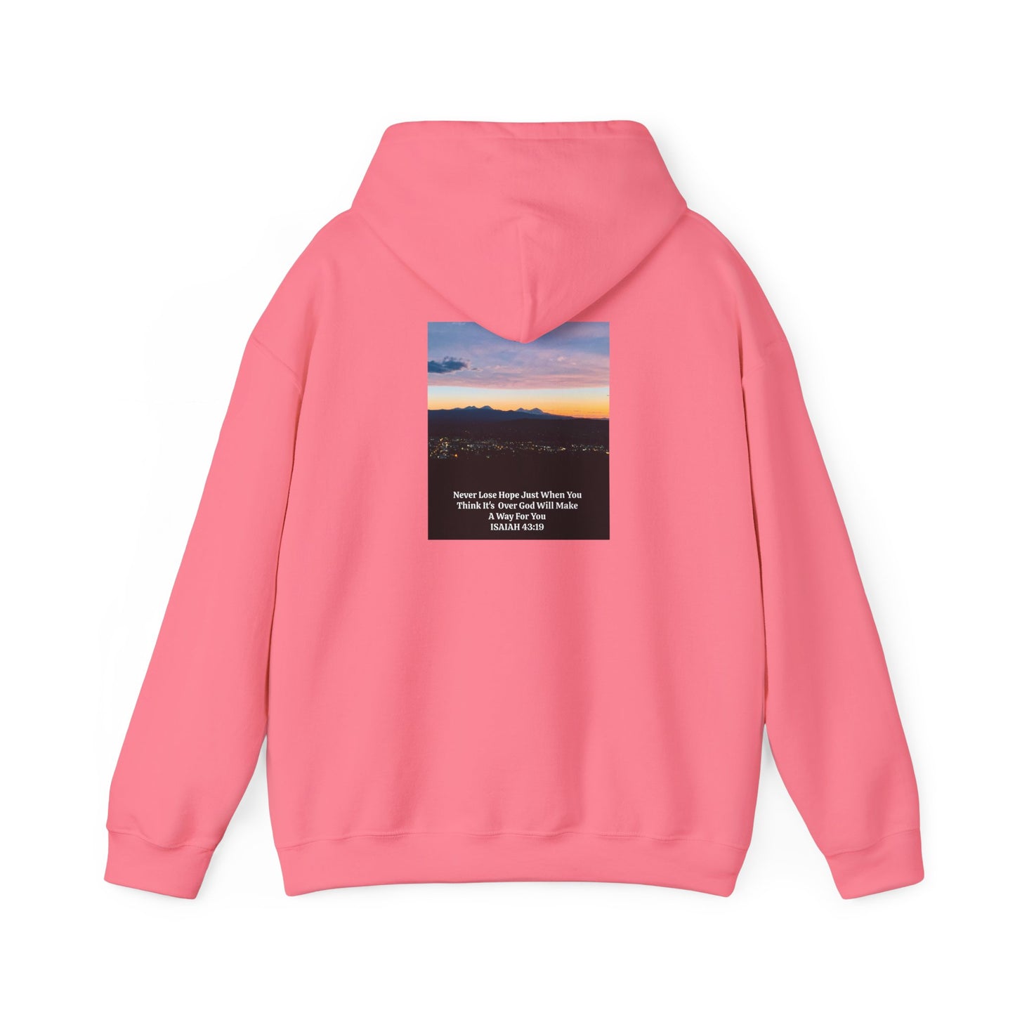 Pilot Butte Mountain Range Sunset in Bend Oregon Inspirational Quote Hooded Sweatshirt - Cozy Unisex Heavy Blend™by Andrea Stevens