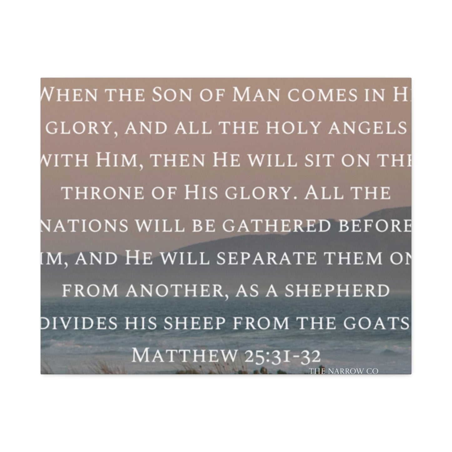 Inspirational Wall Art Canvas, Matthew 25:31-32 Quote, Home Decor, Christian Gift, Modern Faith Art, Religious Inspiration