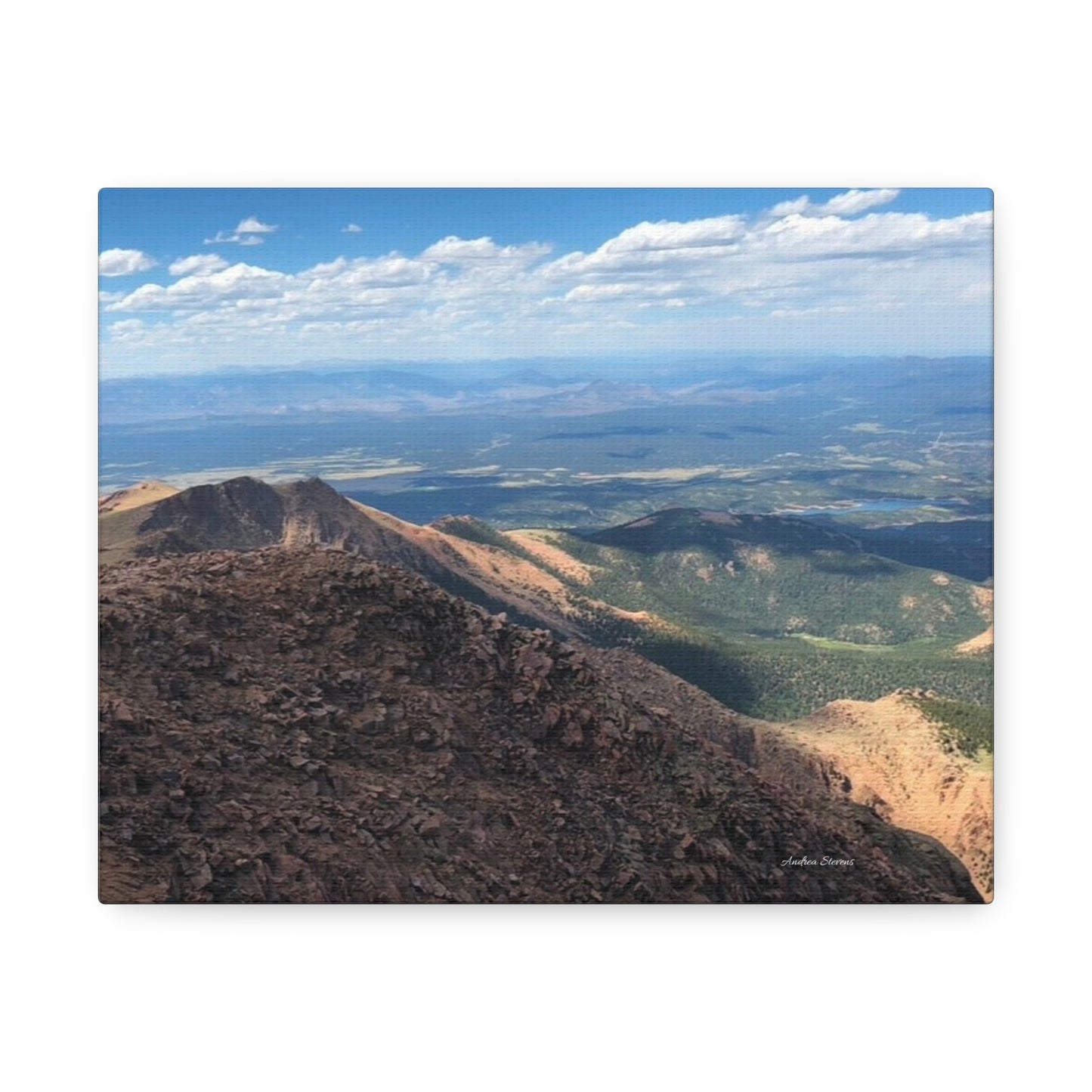 Pikes Peak in Colorado Mountain Landscape Stretched Canvas Print – Nature Wall Art