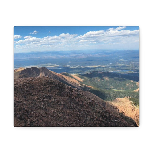 Pikes Peak in Colorado Mountain Landscape Stretched Canvas Print – Nature Wall Art