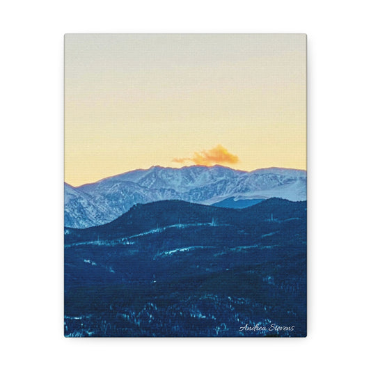 Colorado Mountain Sunset Stretched Canvas Print - Serene Wall Art for Nature Lovers By Andrea Stevens