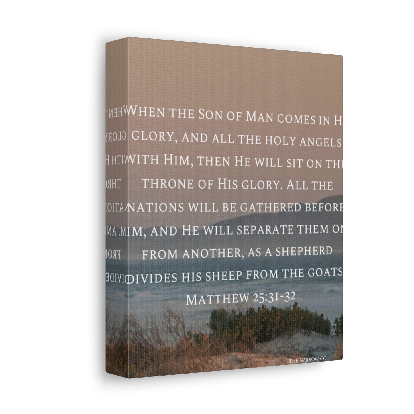 Inspirational Wall Art Canvas, Matthew 25:31-32 Quote, Home Decor, Christian Gift, Modern Faith Art, Religious Inspiration