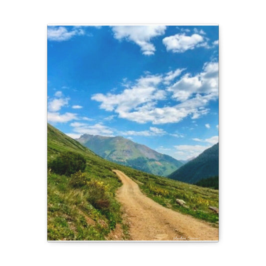 Colorado Scenic Inspirational Stretched Canvas - Mountain Off Roading Path Artwork by Andrea Stevens