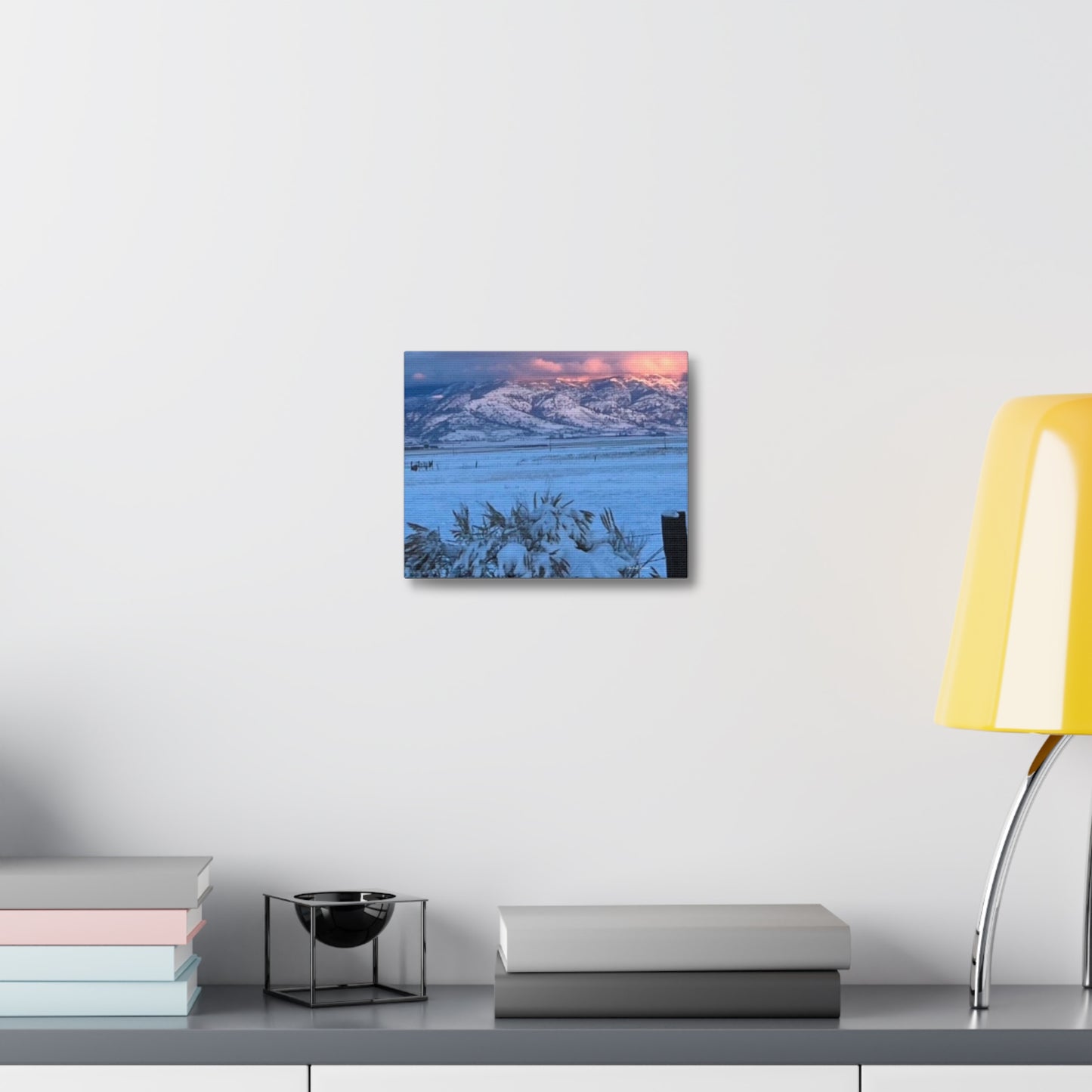 Lakeview Oregon Winter Landscape Stretched Canvas Art - Scenic Mountain Wall Decor by Andrea Stevens