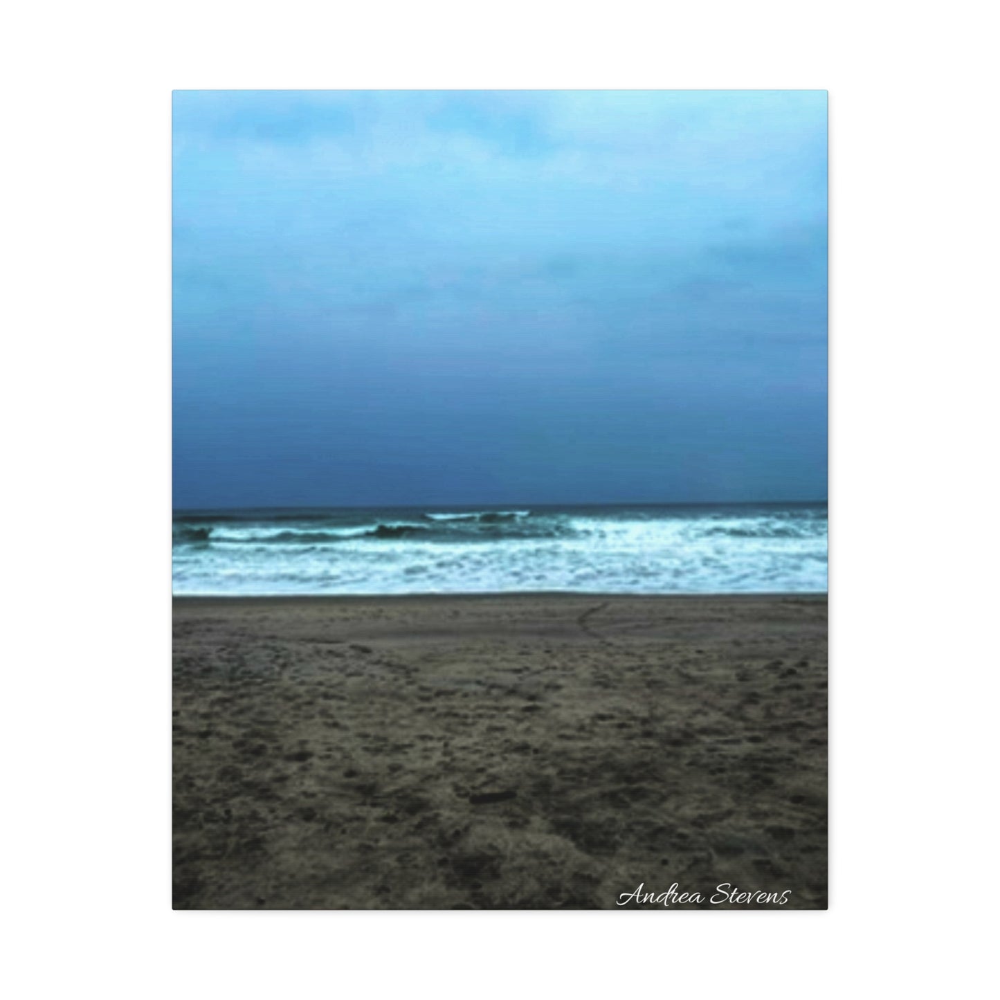 Neskowin Oregon Ocean Wave Stretched Canvas Art - Coastal Beach Wall Decor by Andrea Stevens
