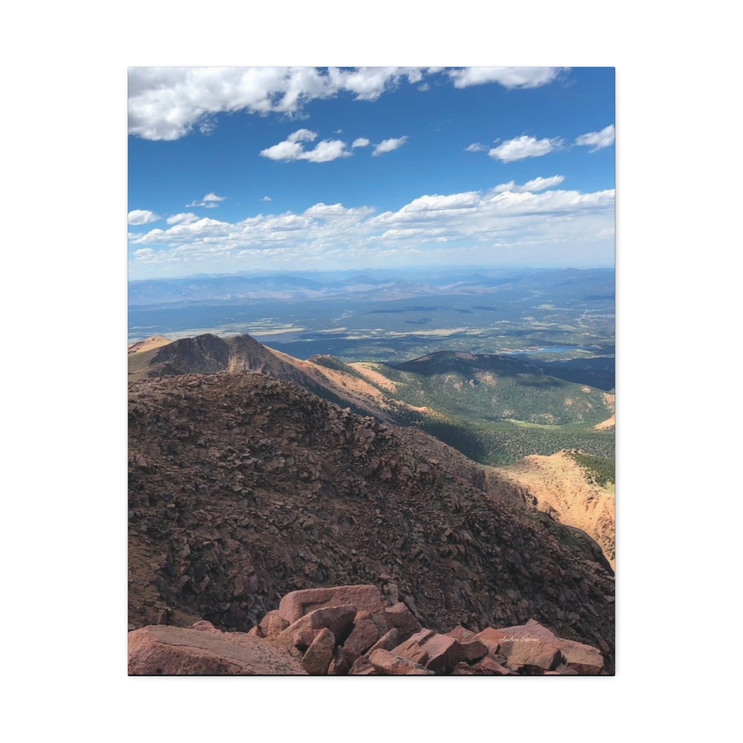 Pikes Peak in Colorado Mountain Landscape Stretched Canvas Print – Nature Wall Art