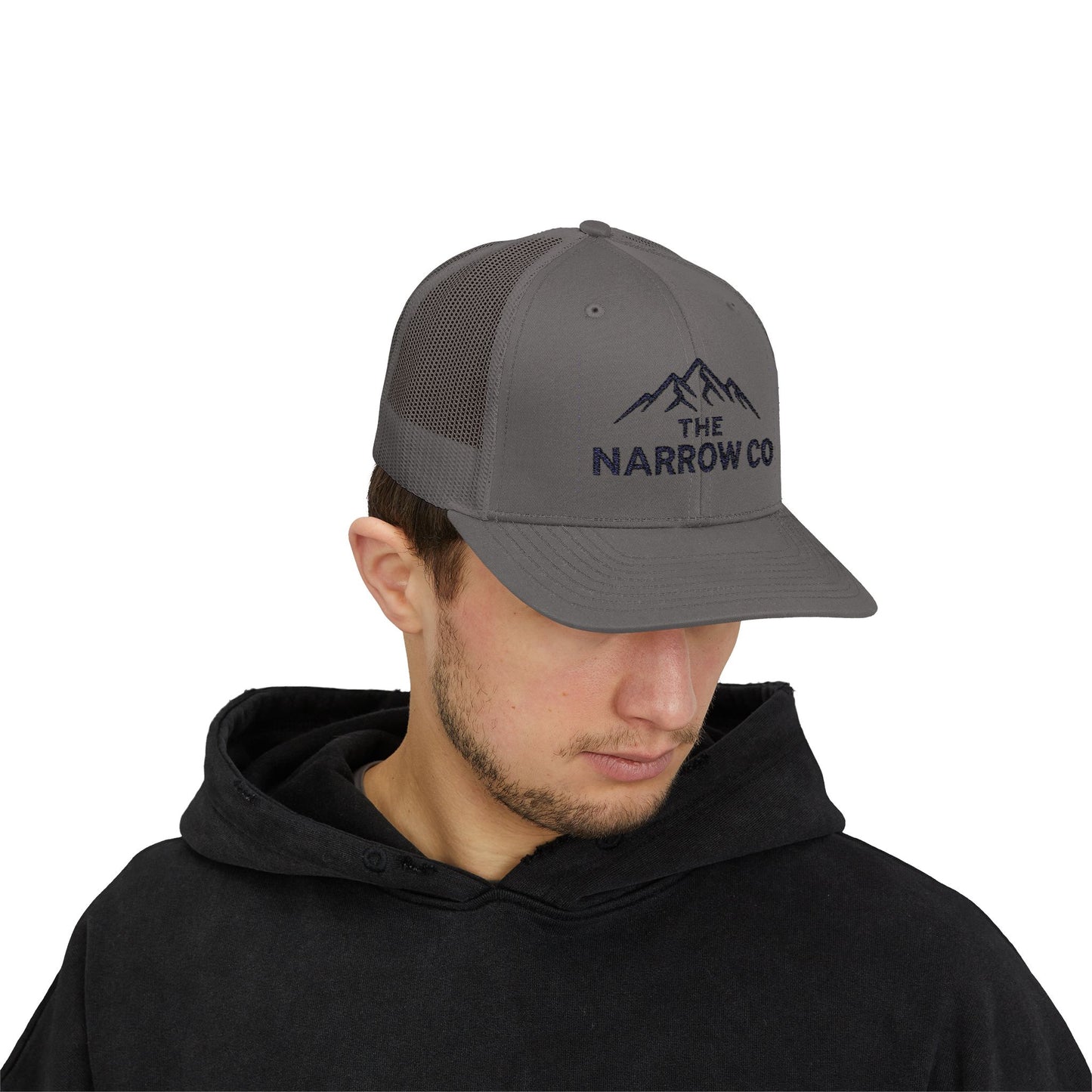 Embroidered Mountain Adventure Snapback Trucker Cap - Perfect for Outdoor Enthusiasts Brand Hat for The Narrow Co