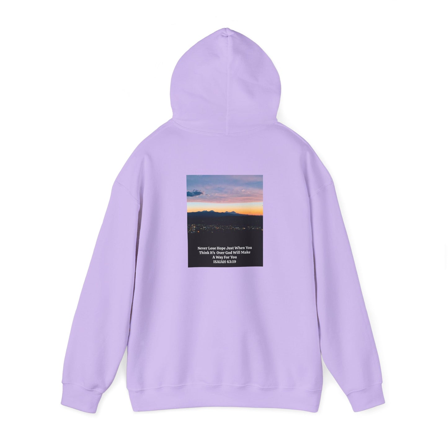 Pilot Butte Mountain Range Sunset in Bend Oregon Inspirational Quote Hooded Sweatshirt - Cozy Unisex Heavy Blend™by Andrea Stevens
