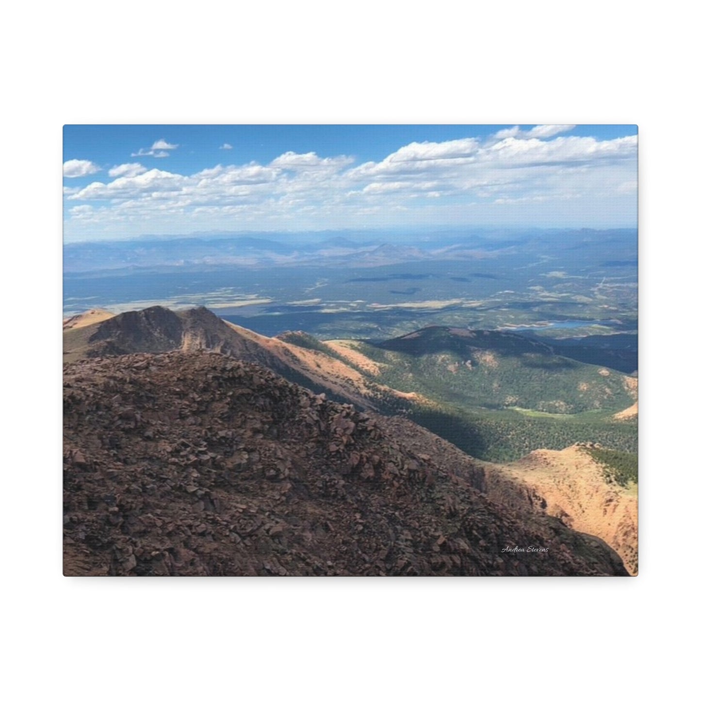 Pikes Peak in Colorado Mountain Landscape Stretched Canvas Print – Nature Wall Art