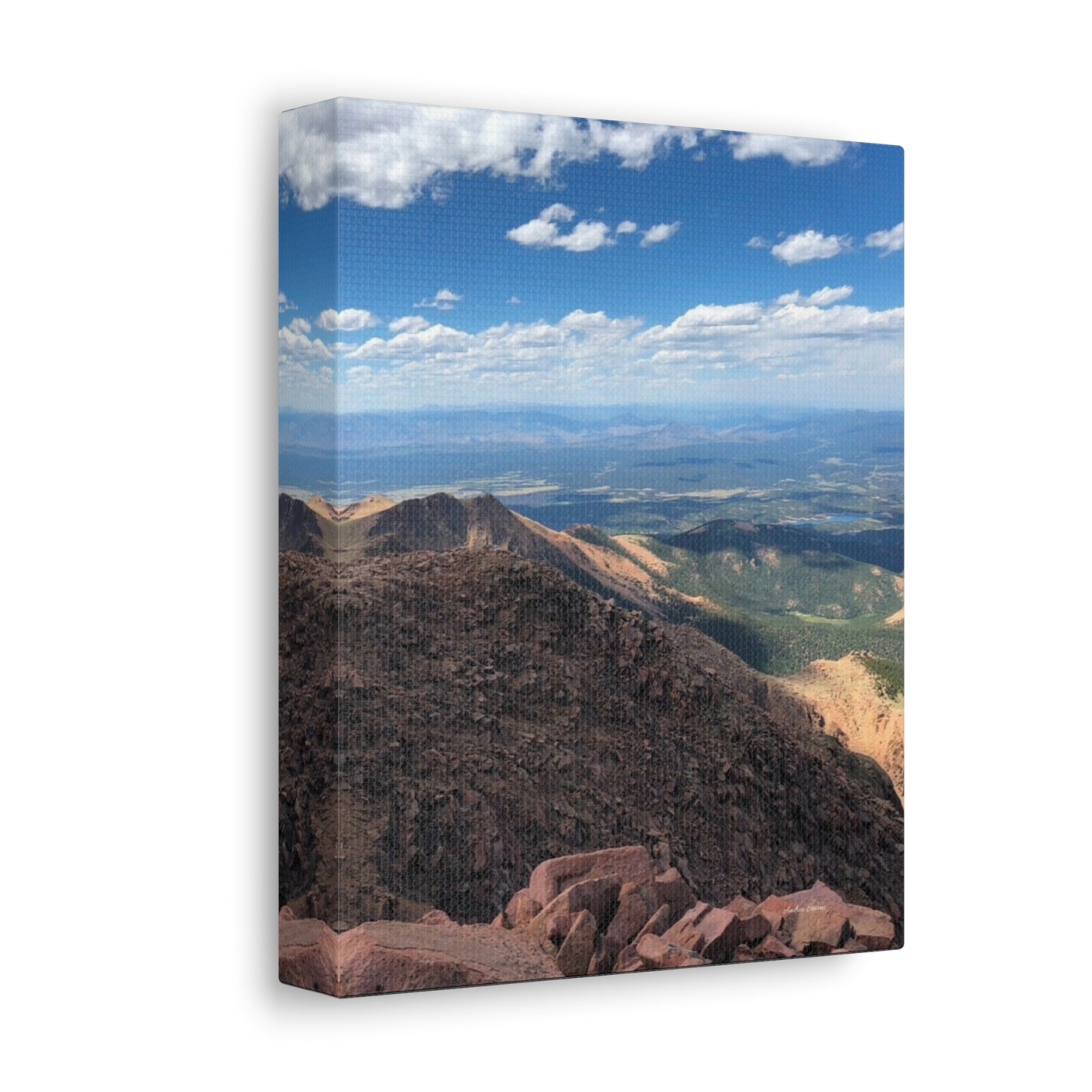 Pikes Peak in Colorado Mountain Landscape Stretched Canvas Print – Nature Wall Art