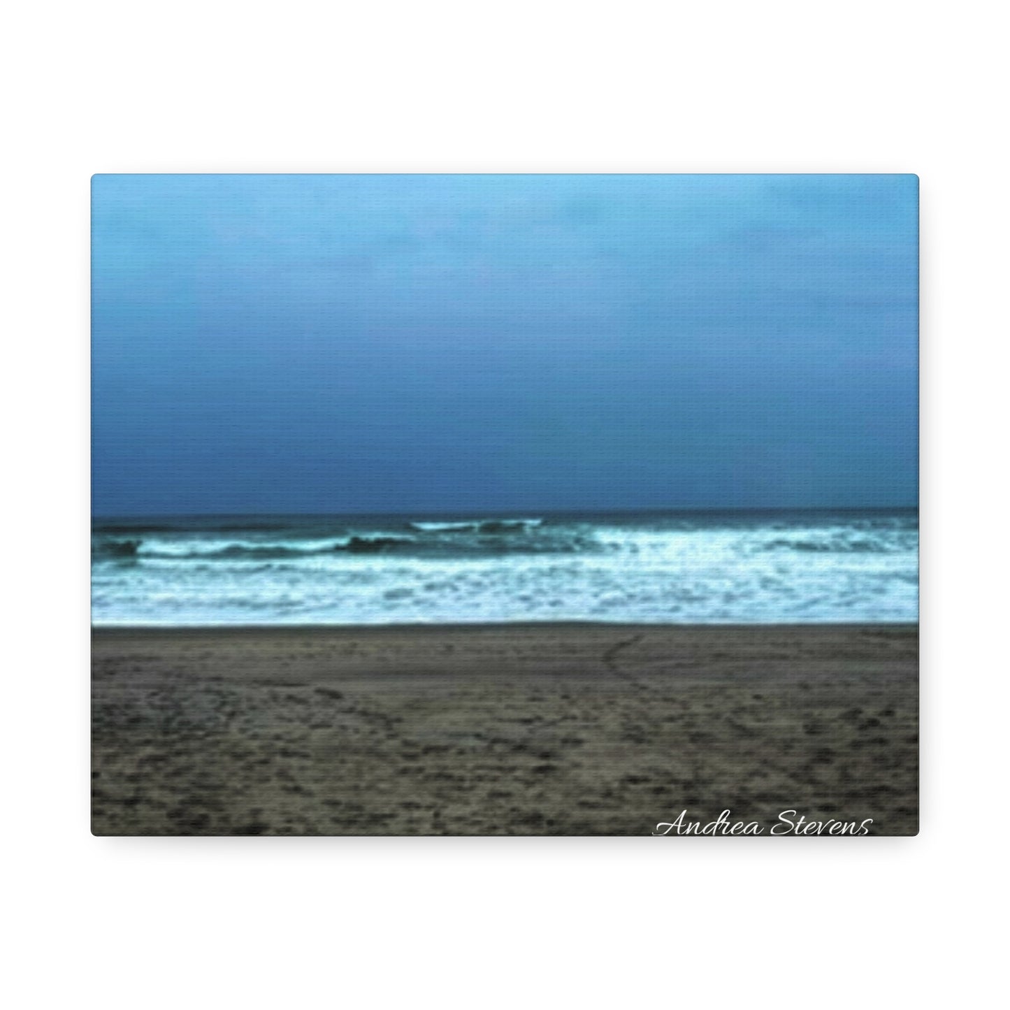 Neskowin Oregon Ocean Wave Stretched Canvas Art - Coastal Beach Wall Decor by Andrea Stevens