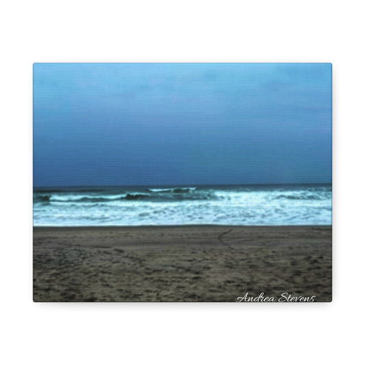 Neskowin Oregon Ocean Wave Stretched Canvas Art - Coastal Beach Wall Decor by Andrea Stevens
