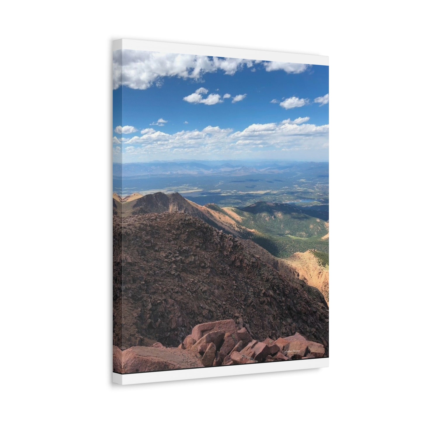 Pikes Peak in Colorado Mountain Landscape Stretched Canvas Print – Nature Wall Art