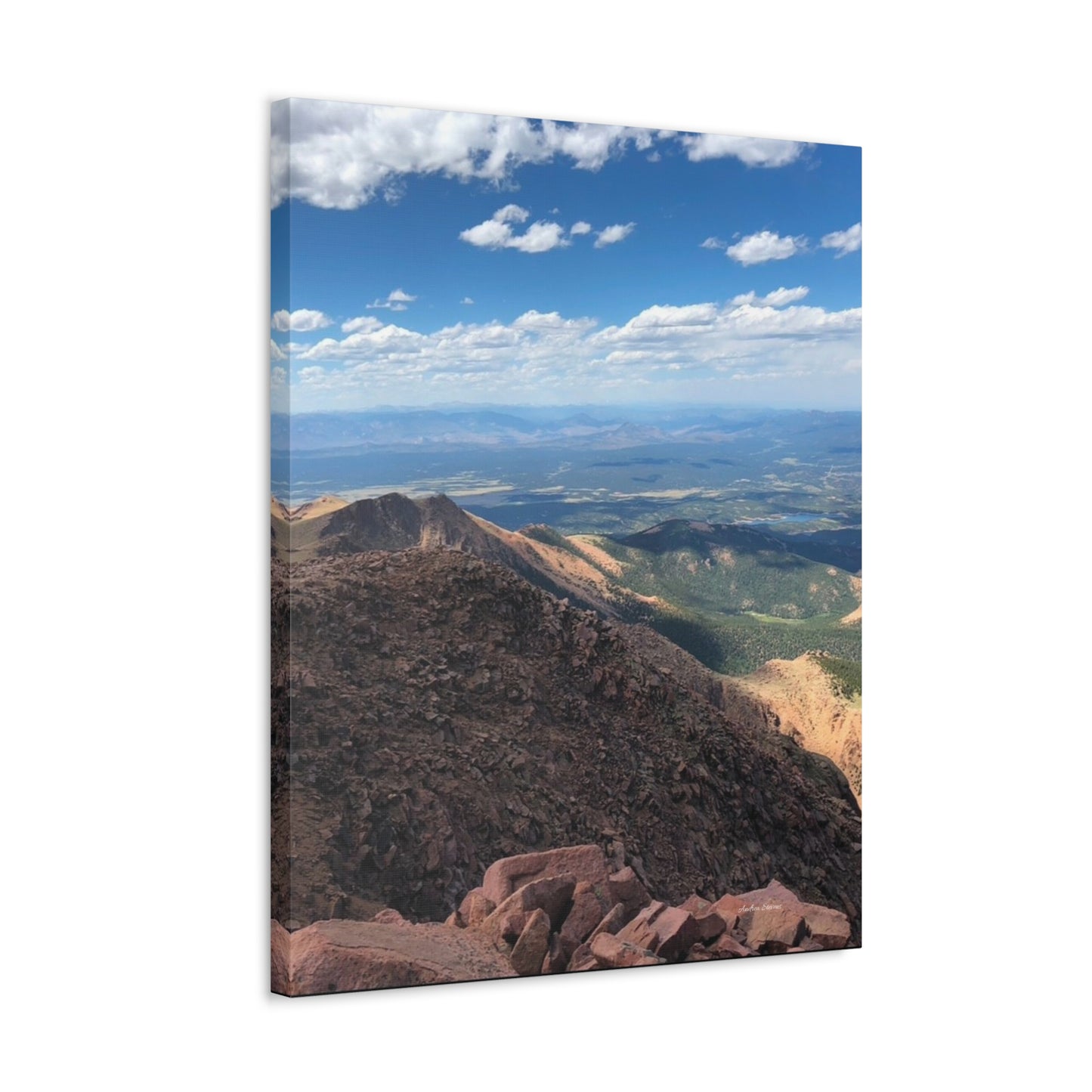 Pikes Peak in Colorado Mountain Landscape Stretched Canvas Print – Nature Wall Art
