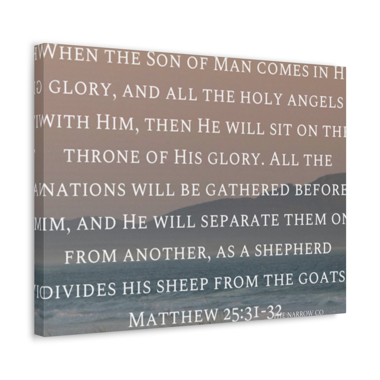 Inspirational Wall Art Canvas, Matthew 25:31-32 Quote, Home Decor, Christian Gift, Modern Faith Art, Religious Inspiration