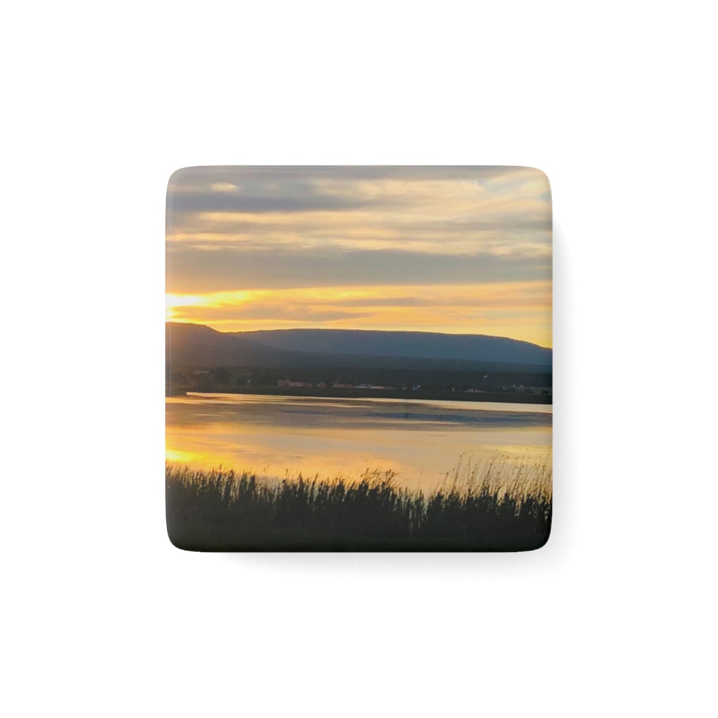 Oregon Nature Sunset Square Porcelain Magnet - Serene Home DecorBy Andrea Stevens