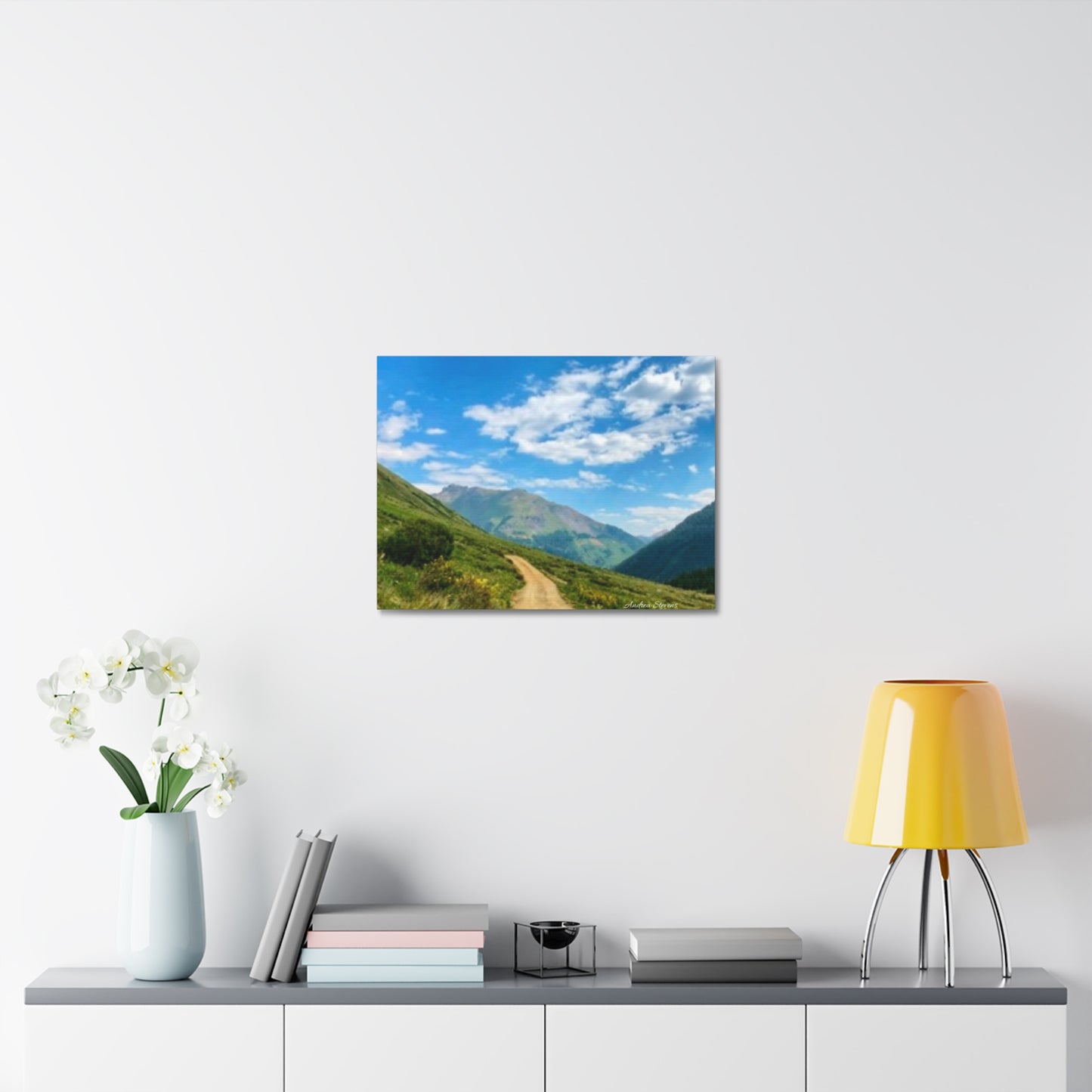 Colorado Scenic Inspirational Stretched Canvas - Mountain Off Roading Path Artwork by Andrea Stevens