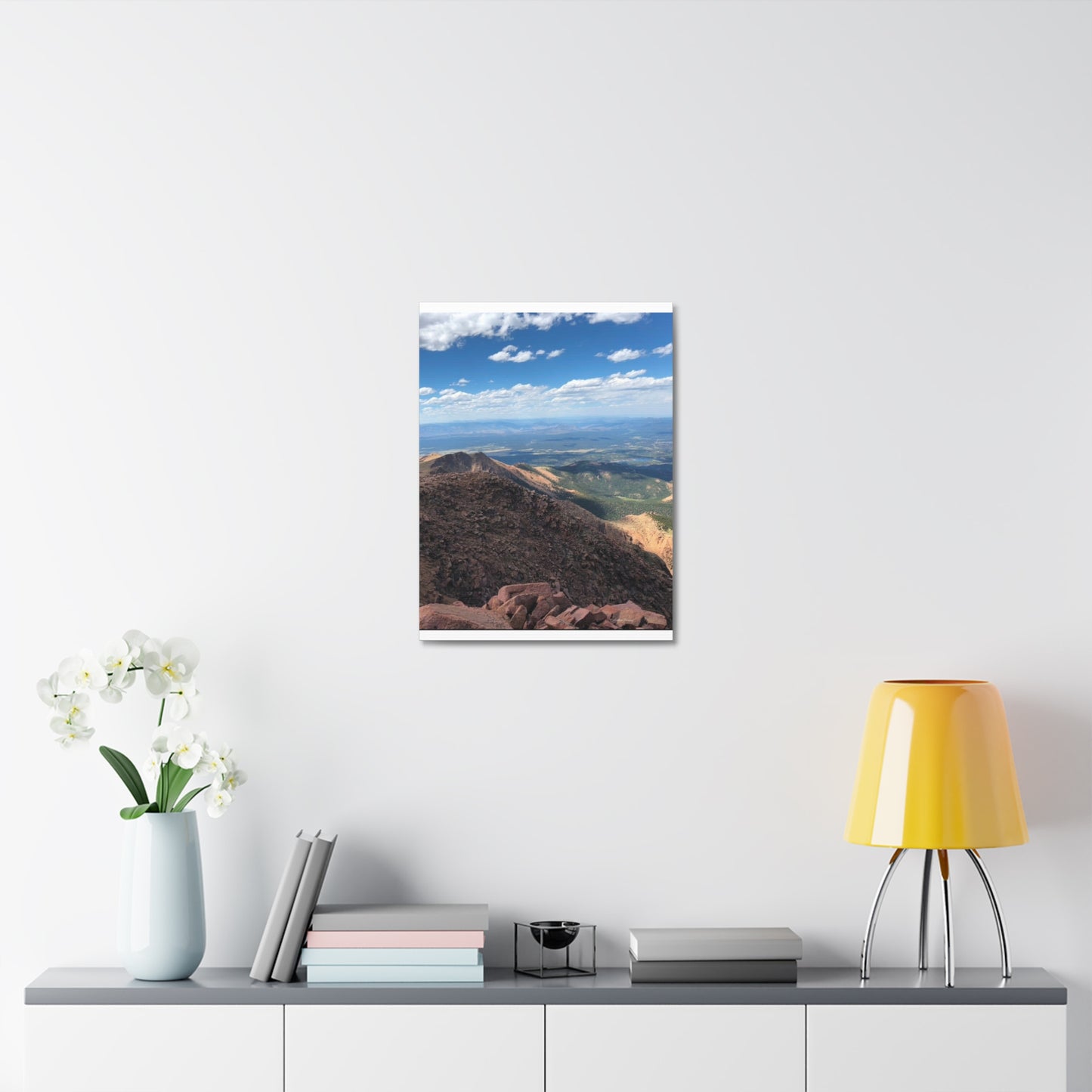 Pikes Peak in Colorado Mountain Landscape Stretched Canvas Print – Nature Wall Art