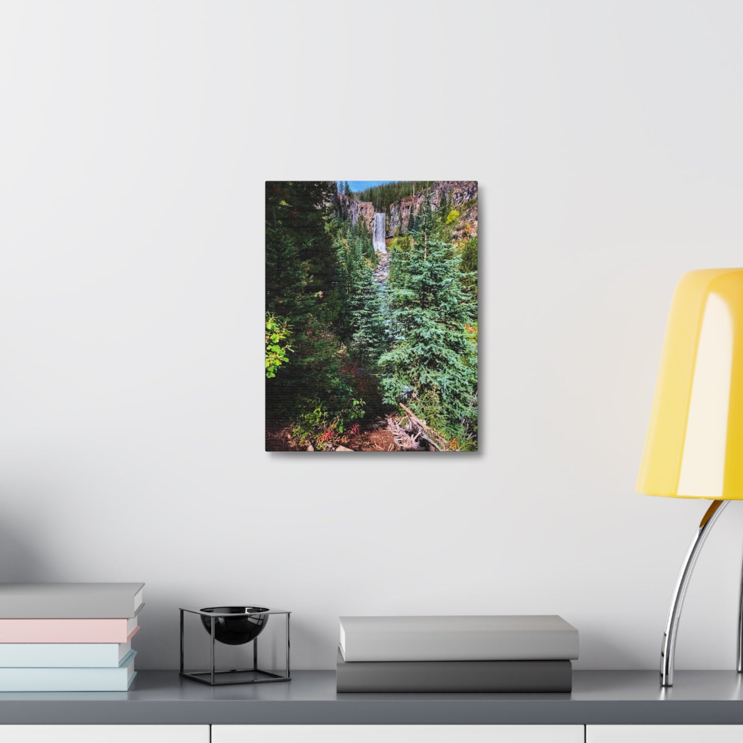 Bend Oregon Serene Nature Stretched Canvas - Tranquil Forest Waterfall Wall Art
