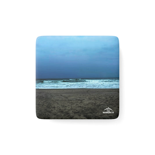 Neskowin Oregon Coastal Beach Vibes Porcelain Magnet - Square Ocean Scene by Andrea Stevens