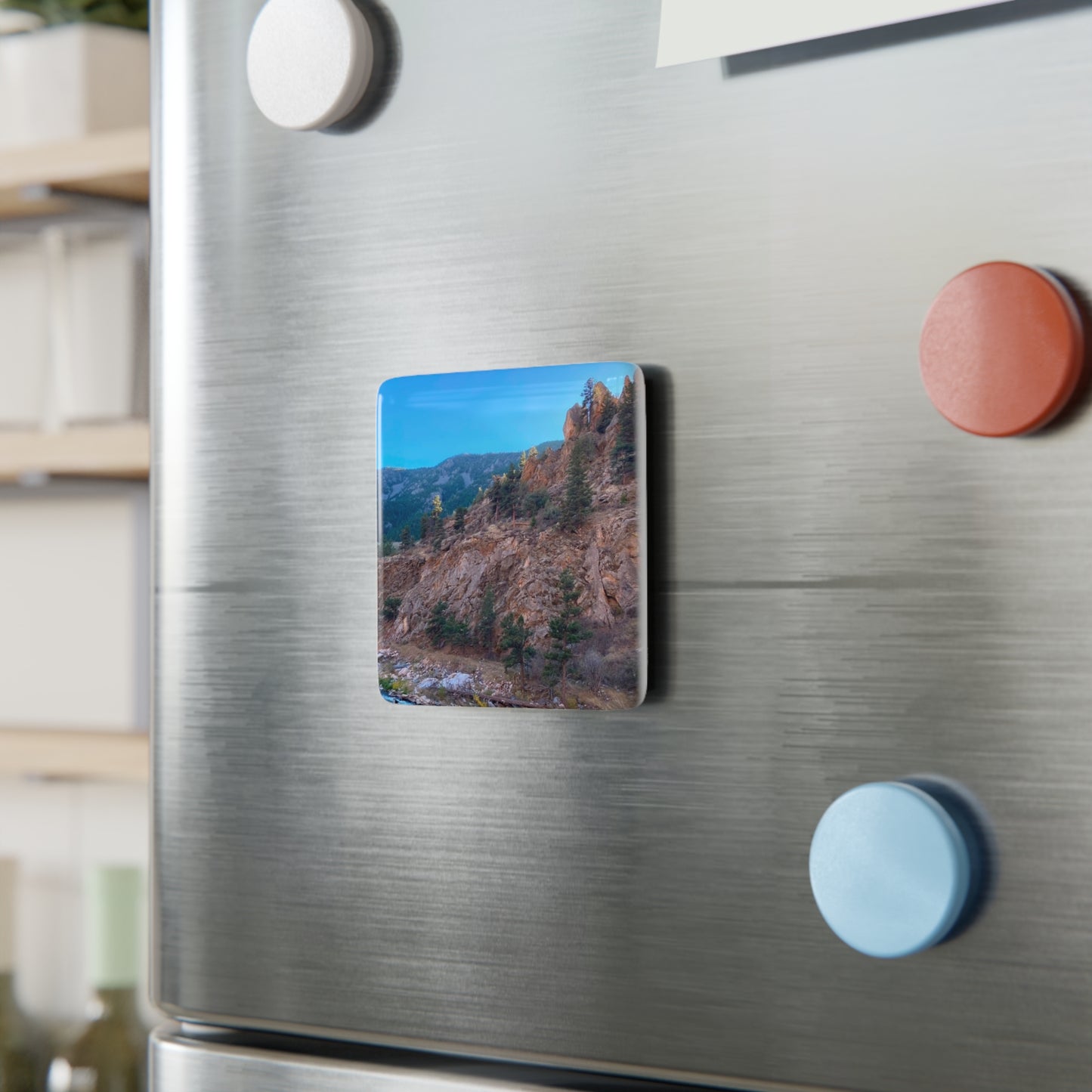 Colorado Scenic Mountain Porcelain Magnet - Nature Lover's Gift By Andrea Stevens