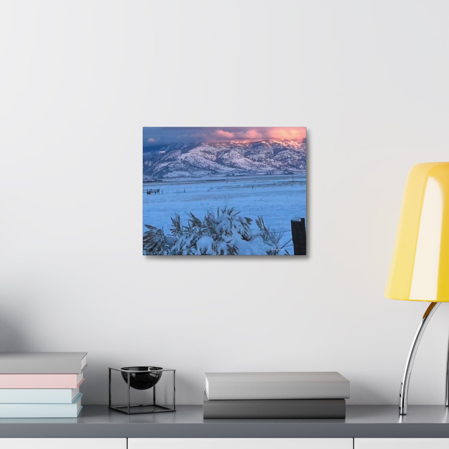 Lakeview Oregon Winter Landscape Stretched Canvas Art - Scenic Mountain Wall Decor by Andrea Stevens