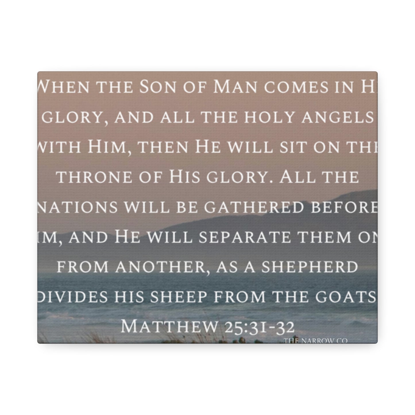 Inspirational Wall Art Canvas, Matthew 25:31-32 Quote, Home Decor, Christian Gift, Modern Faith Art, Religious Inspiration