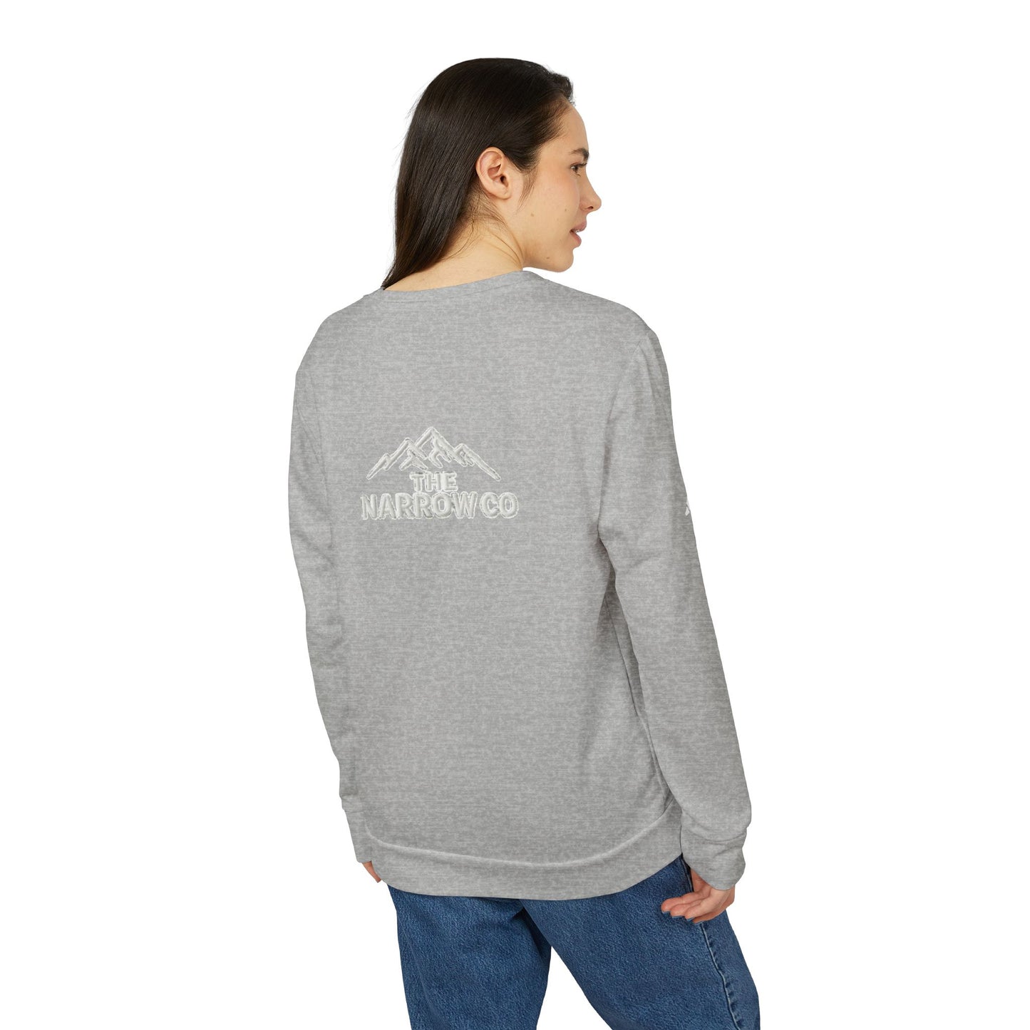 Unisex Fleece Crewneck Sweatshirt - The Narrow Co. Mountain Design