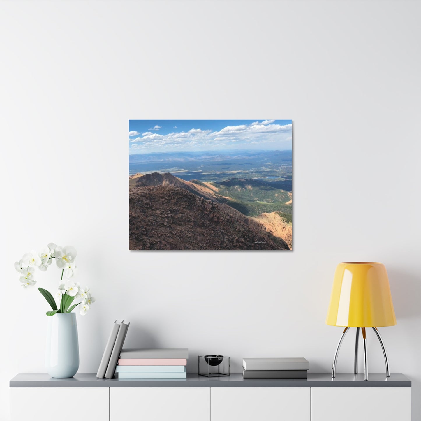 Pikes Peak in Colorado Mountain Landscape Stretched Canvas Print – Nature Wall Art