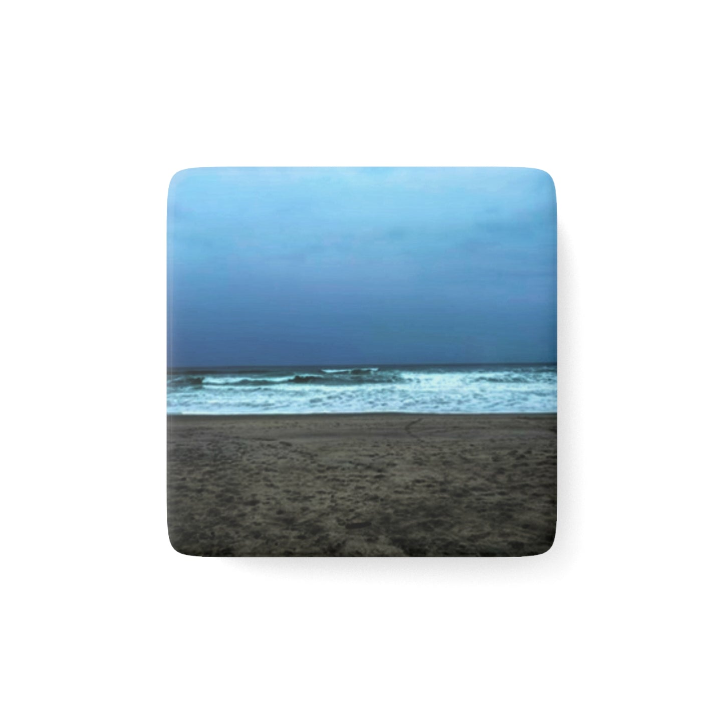 Neskowin Oregon Coastal Beach Vibes Porcelain Magnet - Square Ocean Scene by Andrea Stevens