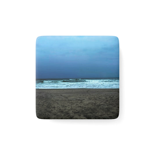Neskowin Oregon Coastal Beach Vibes Porcelain Magnet - Square Ocean Scene by Andrea Stevens