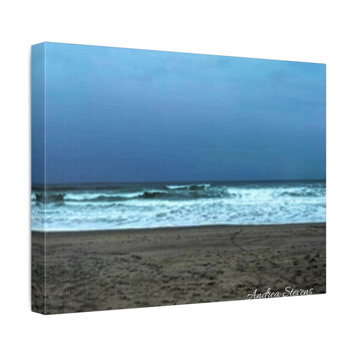 Neskowin Oregon Ocean Wave Stretched Canvas Art - Coastal Beach Wall Decor by Andrea Stevens