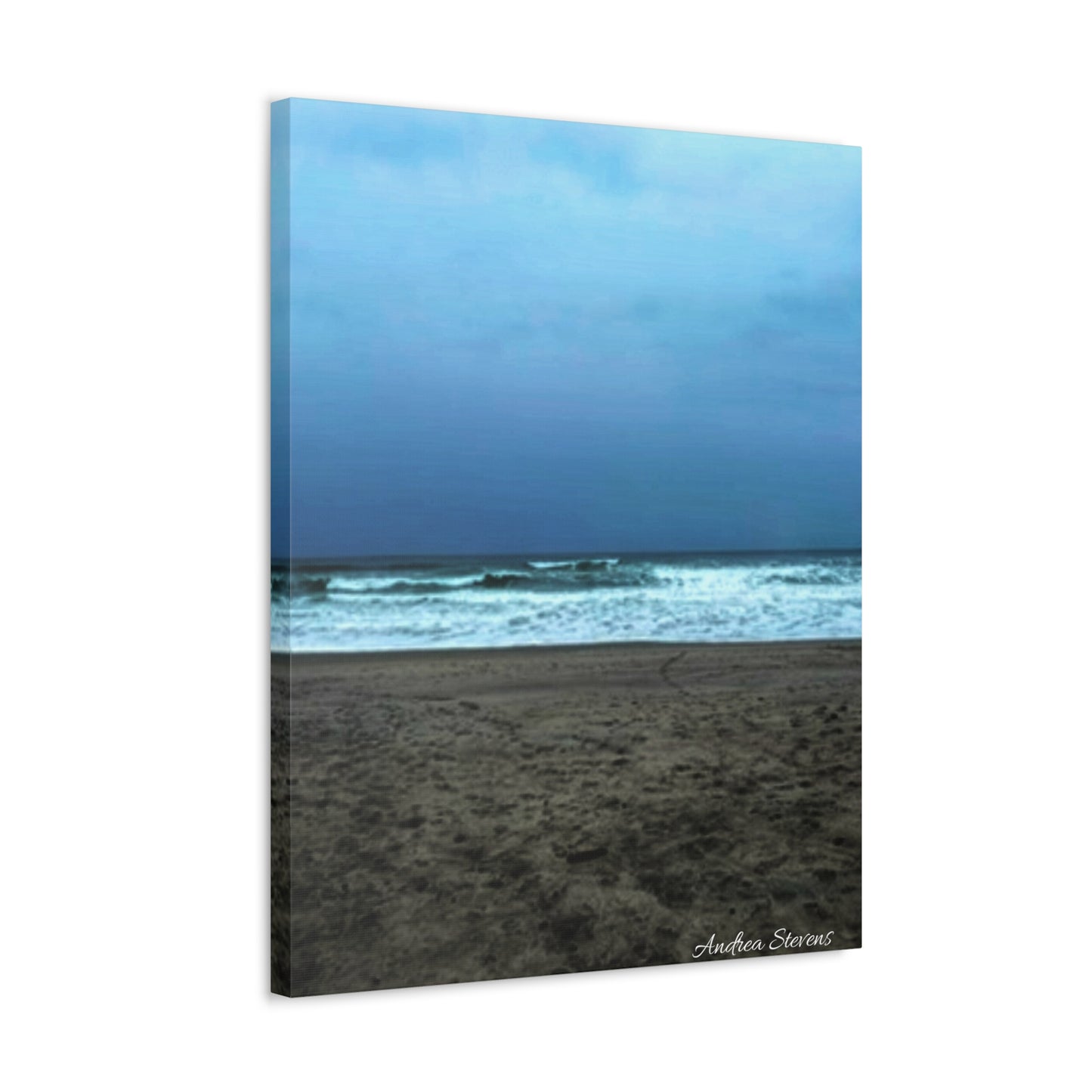 Neskowin Oregon Ocean Wave Stretched Canvas Art - Coastal Beach Wall Decor by Andrea Stevens