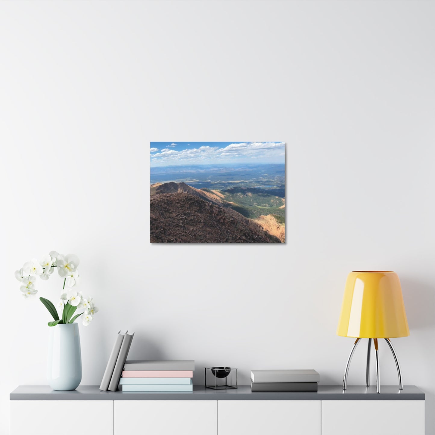 Pikes Peak in Colorado Mountain Landscape Stretched Canvas Print – Nature Wall Art