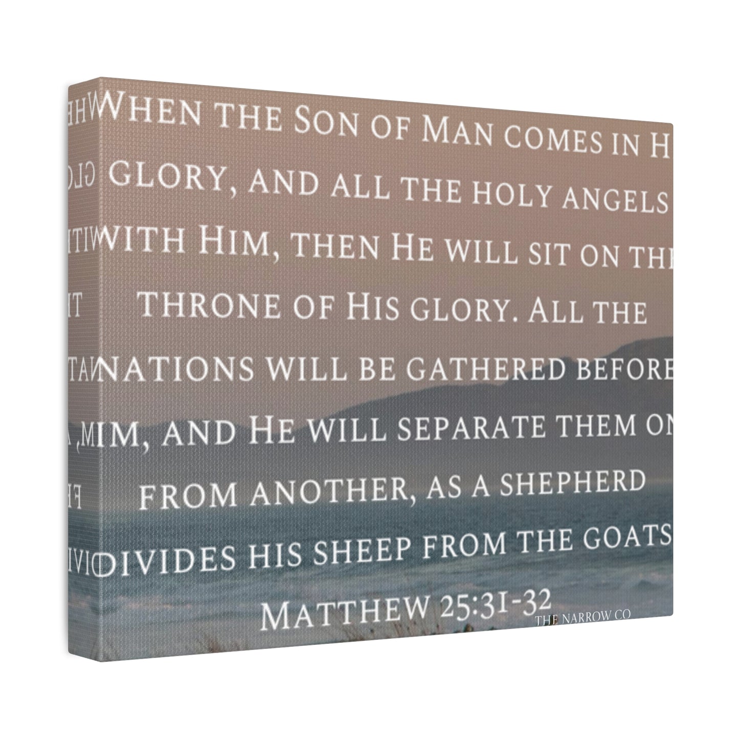 Inspirational Wall Art Canvas, Matthew 25:31-32 Quote, Home Decor, Christian Gift, Modern Faith Art, Religious Inspiration