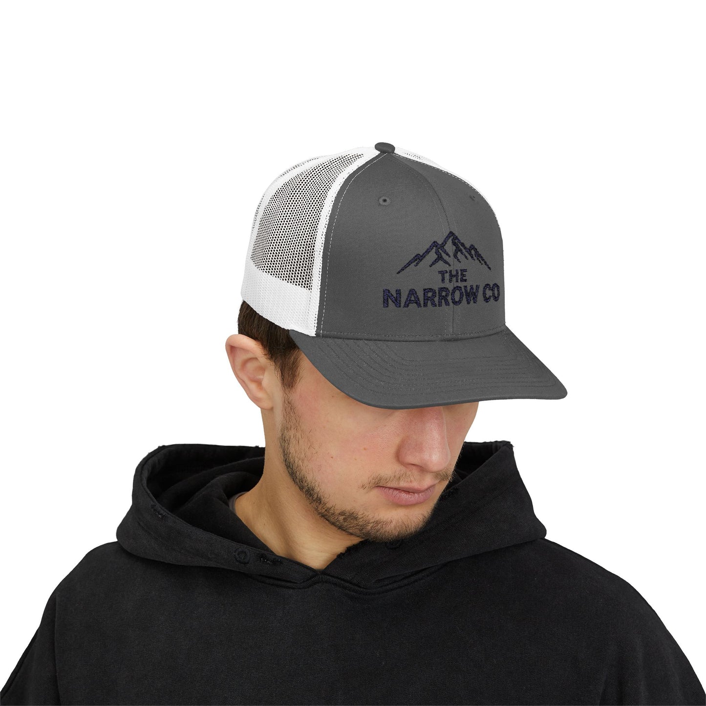 Embroidered Mountain Adventure Snapback Trucker Cap - Perfect for Outdoor Enthusiasts Brand Hat for The Narrow Co