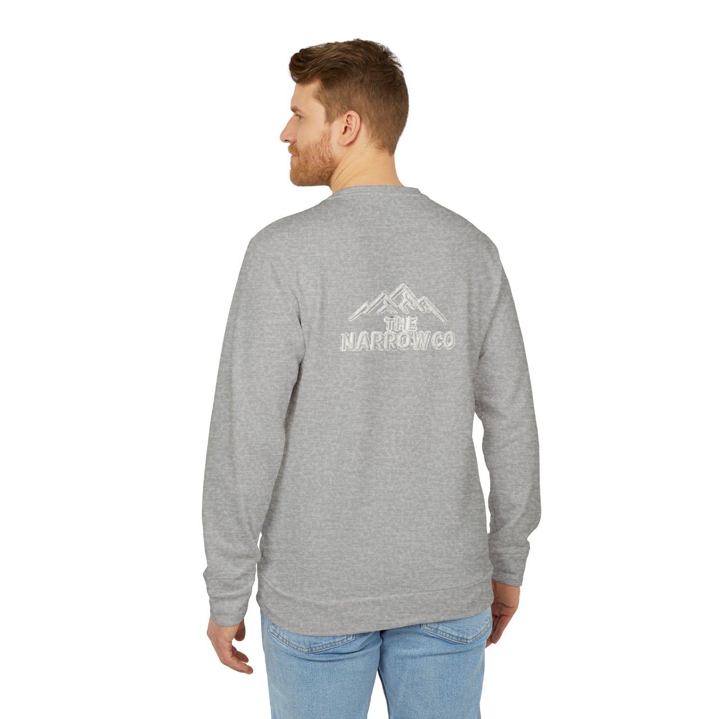 Unisex Fleece Crewneck Sweatshirt - The Narrow Co. Mountain Design