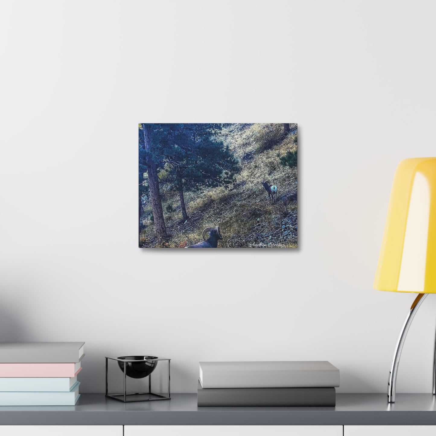 Colorado Nature-Inspired Stretched Canvas Art featuring Majestic Rams by Andrea Stevens