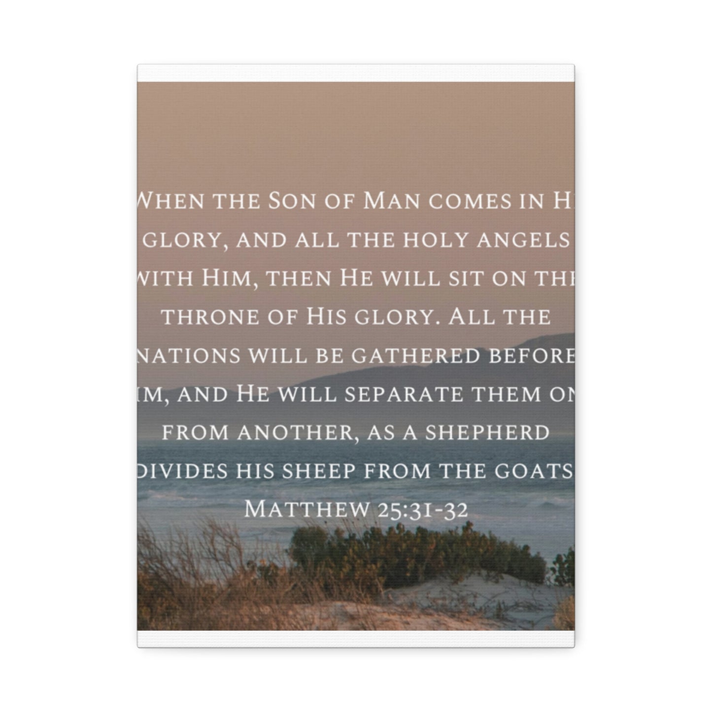 Inspirational Wall Art Canvas, Matthew 25:31-32 Quote, Home Decor, Christian Gift, Modern Faith Art, Religious Inspiration