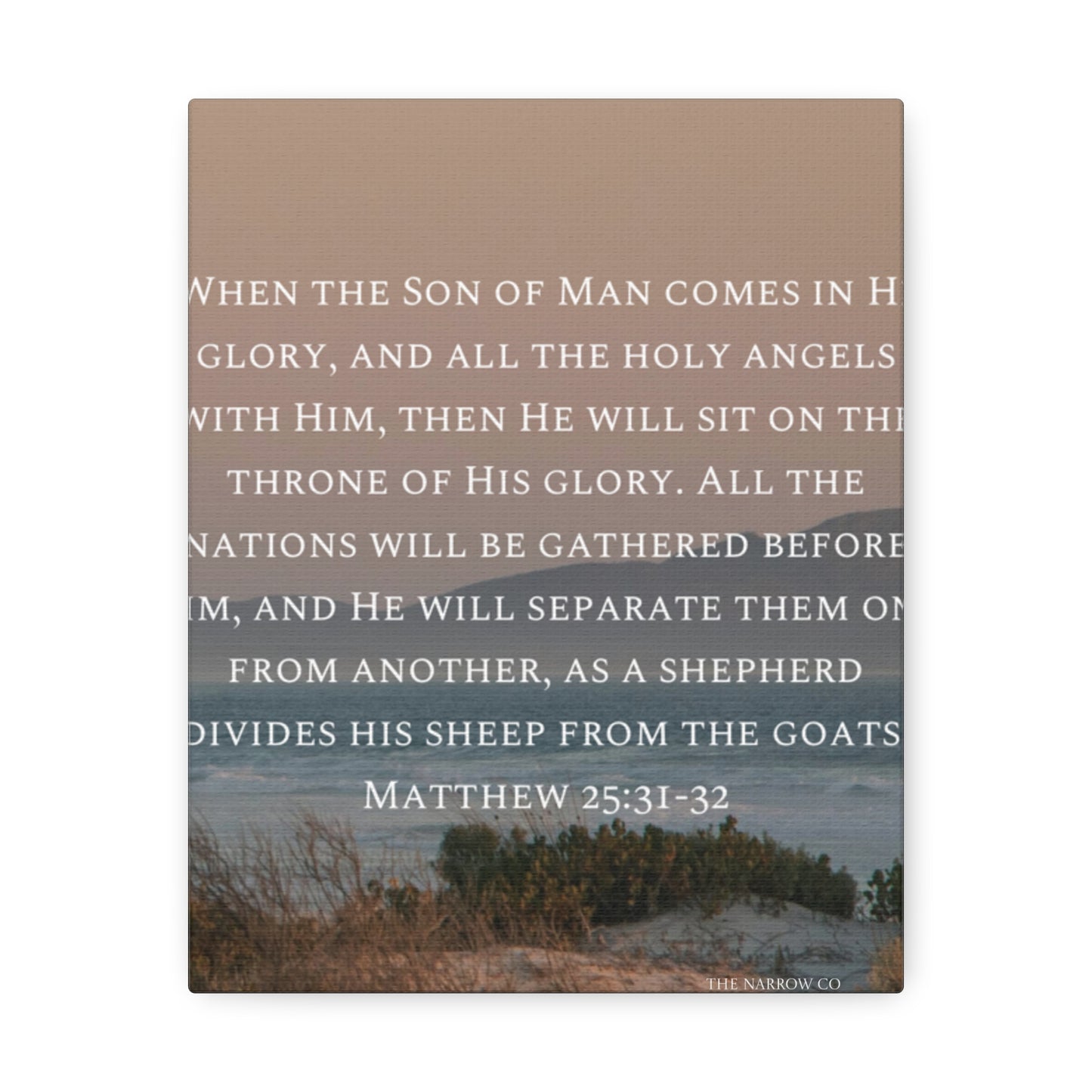 Inspirational Wall Art Canvas, Matthew 25:31-32 Quote, Home Decor, Christian Gift, Modern Faith Art, Religious Inspiration
