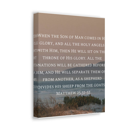 Inspirational Wall Art Canvas, Matthew 25:31-32 Quote, Home Decor, Christian Gift, Modern Faith Art, Religious Inspiration