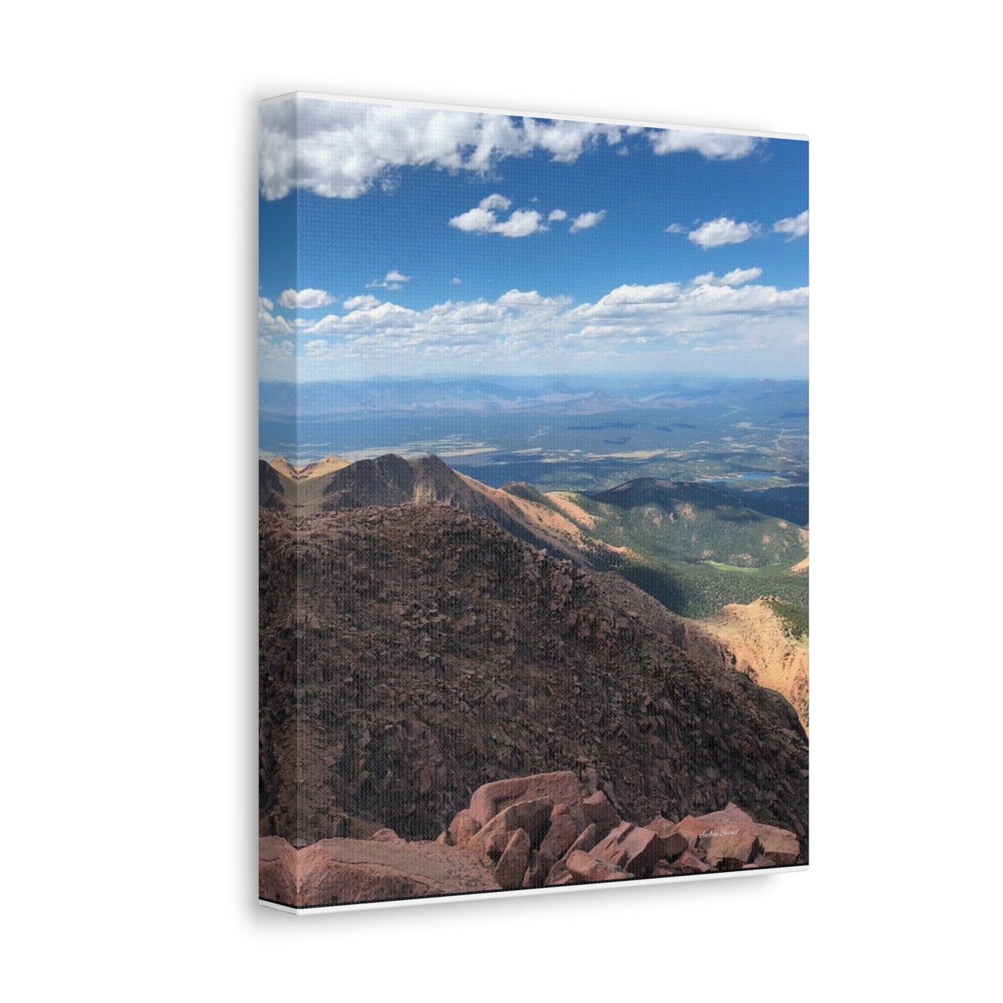 Pikes Peak in Colorado Mountain Landscape Stretched Canvas Print – Nature Wall Art