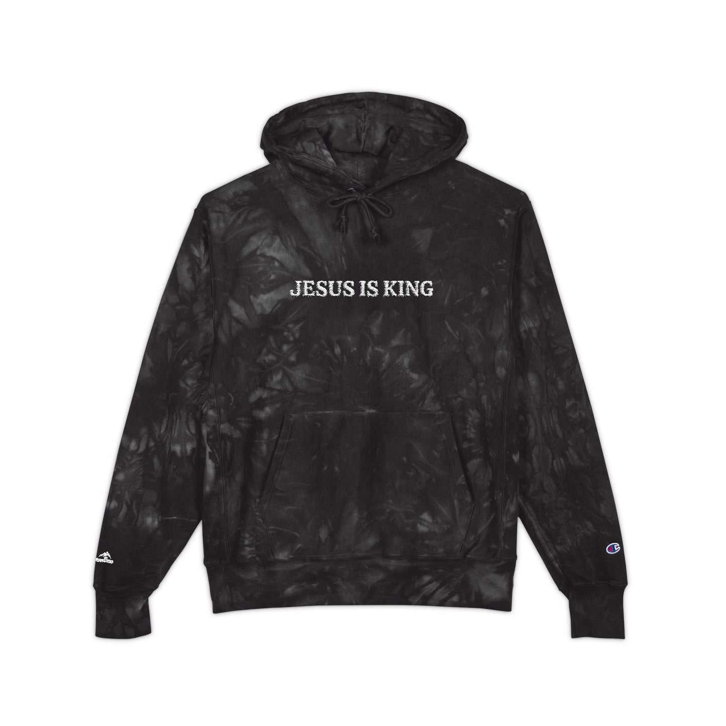 Unisex Tie-Dye Hoodie with 'Jesus is King' Embroidery, Cozy Apparel, Religious Fashion, Gift for Him/Her, Casual Wear