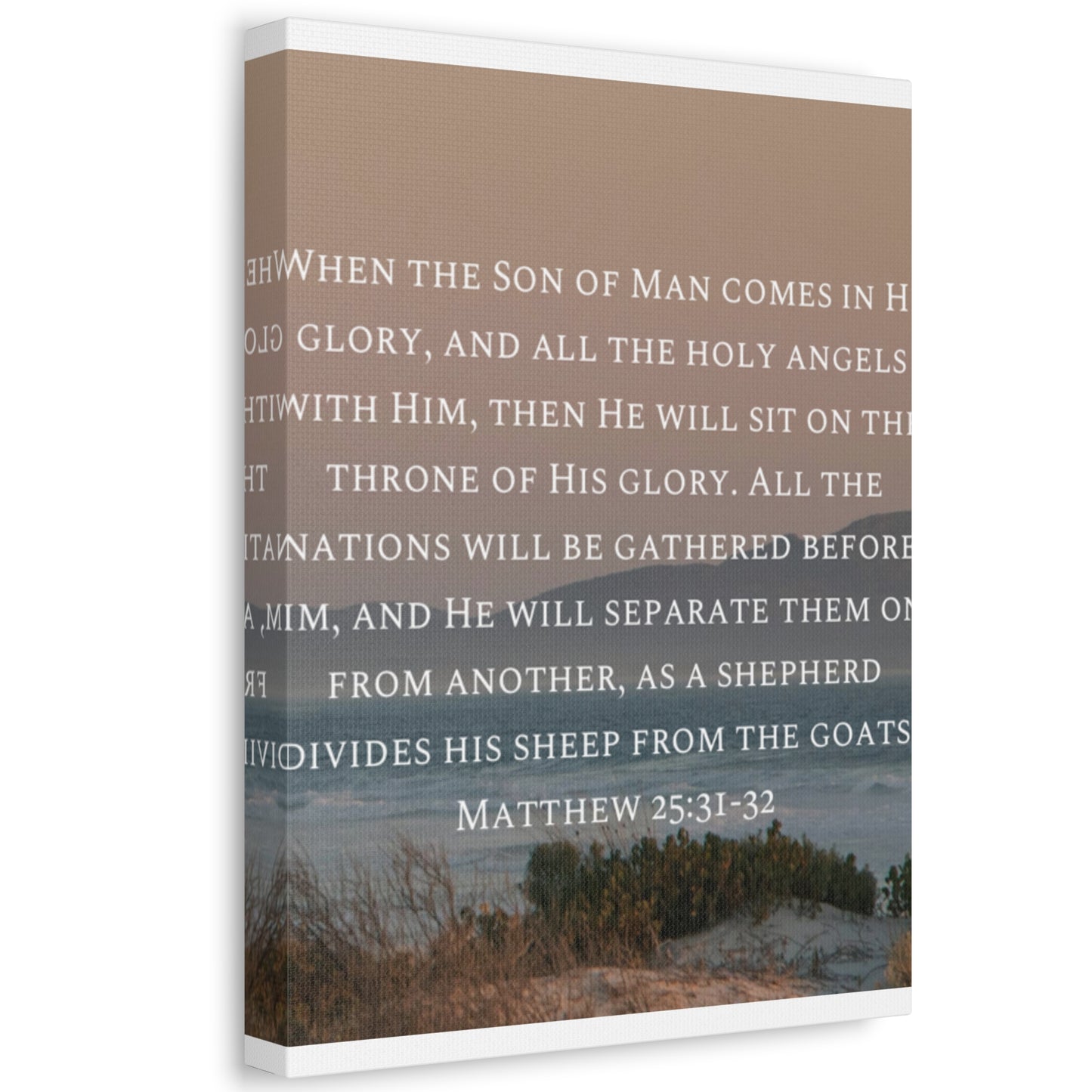 Inspirational Wall Art Canvas, Matthew 25:31-32 Quote, Home Decor, Christian Gift, Modern Faith Art, Religious Inspiration
