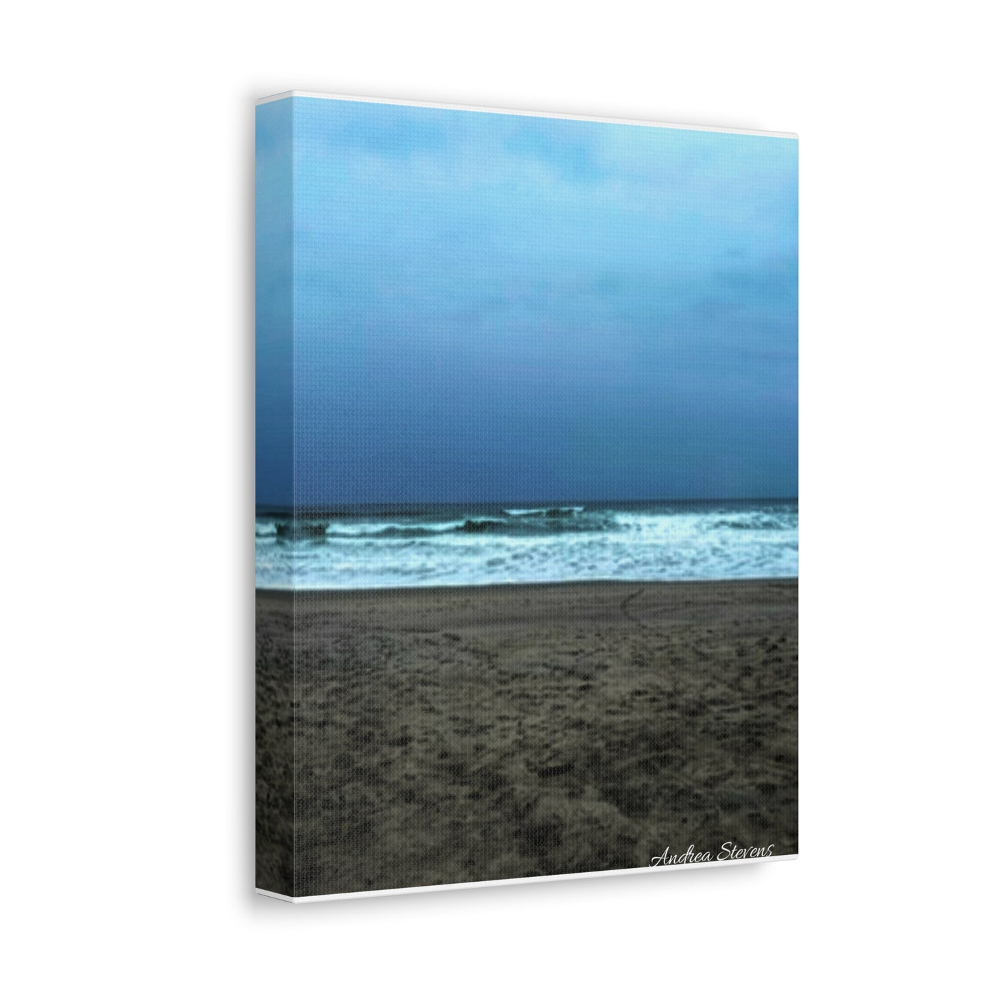 Neskowin Oregon Ocean Wave Stretched Canvas Art - Coastal Beach Wall Decor by Andrea Stevens