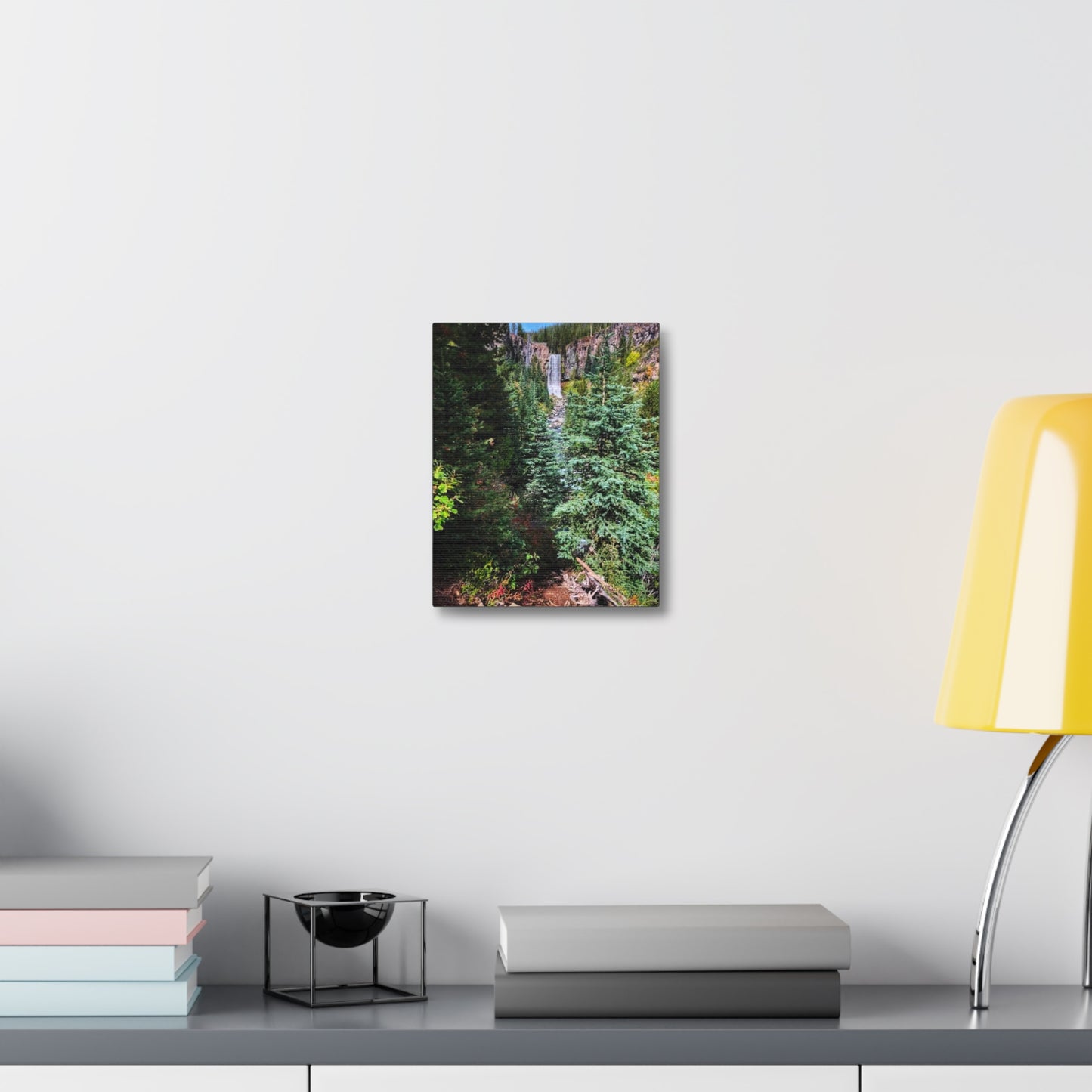 Bend Oregon Serene Nature Stretched Canvas - Tranquil Forest Waterfall Wall Art