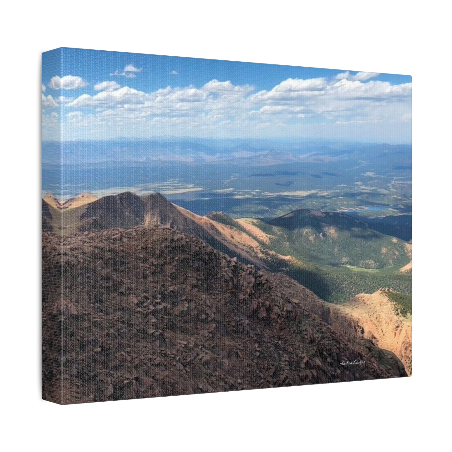 Pikes Peak in Colorado Mountain Landscape Stretched Canvas Print – Nature Wall Art