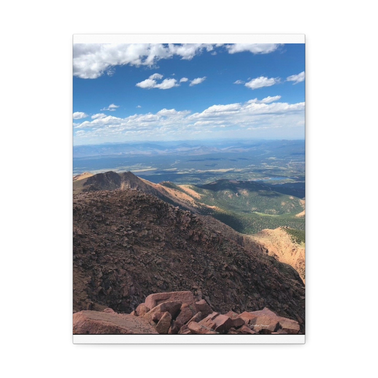 Pikes Peak in Colorado Mountain Landscape Stretched Canvas Print – Nature Wall Art