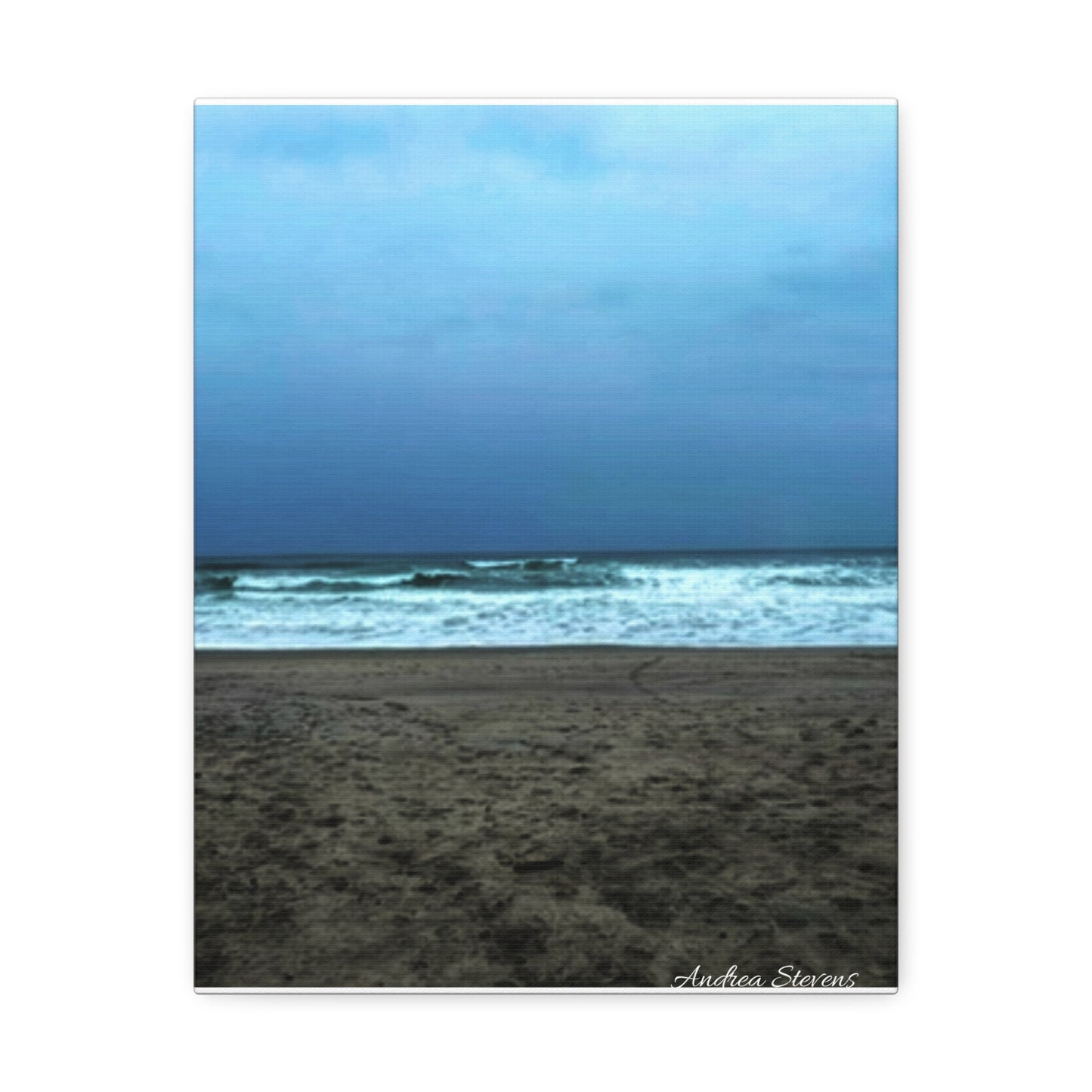 Neskowin Oregon Ocean Wave Stretched Canvas Art - Coastal Beach Wall Decor by Andrea Stevens