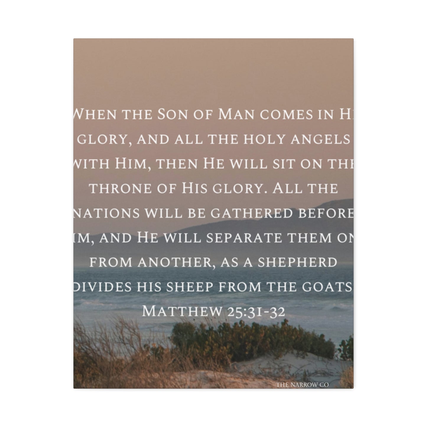 Inspirational Wall Art Canvas, Matthew 25:31-32 Quote, Home Decor, Christian Gift, Modern Faith Art, Religious Inspiration